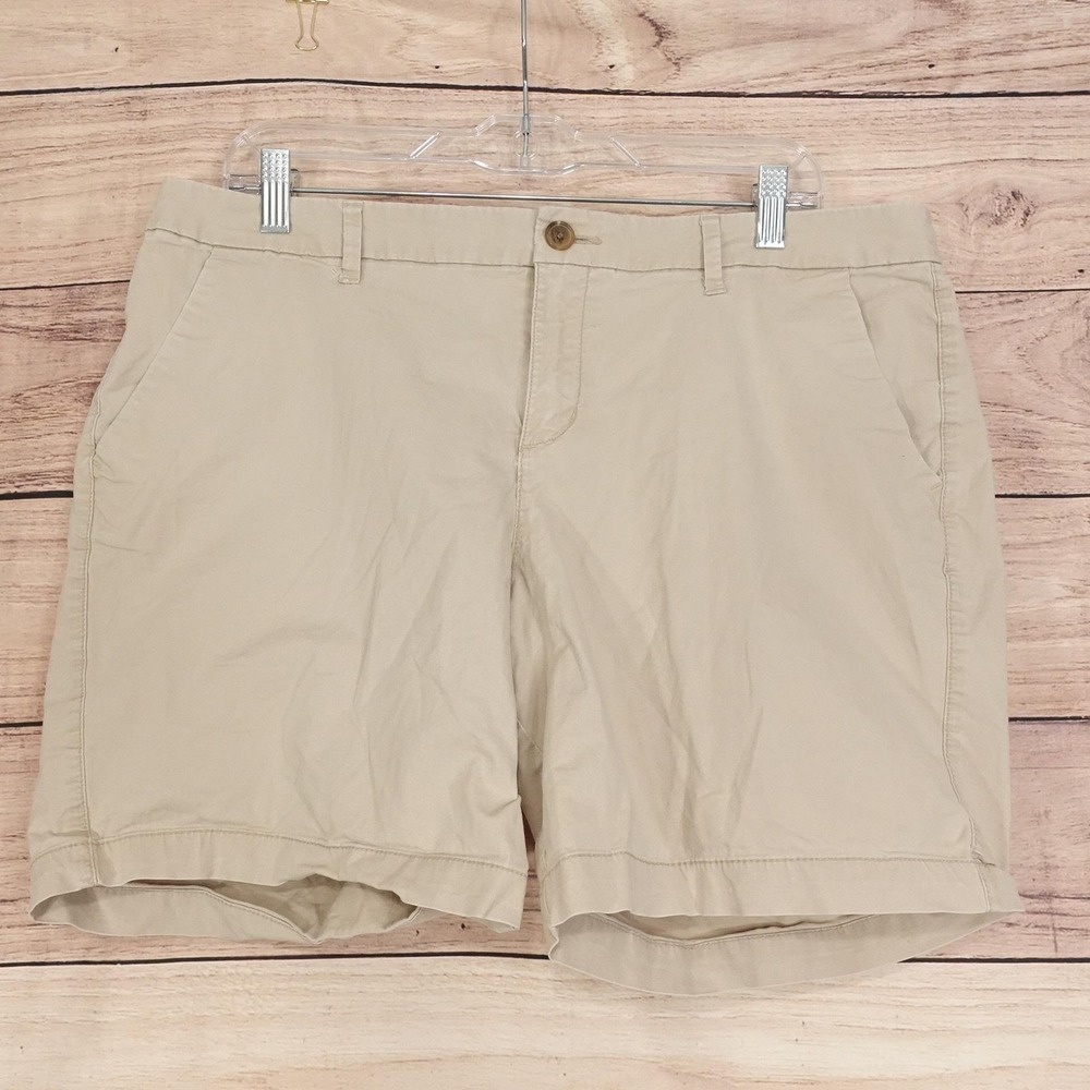 Old Navy Chino Shorts Womens Size 14 Beige Twill Everyday Short 36 Waist Stretch